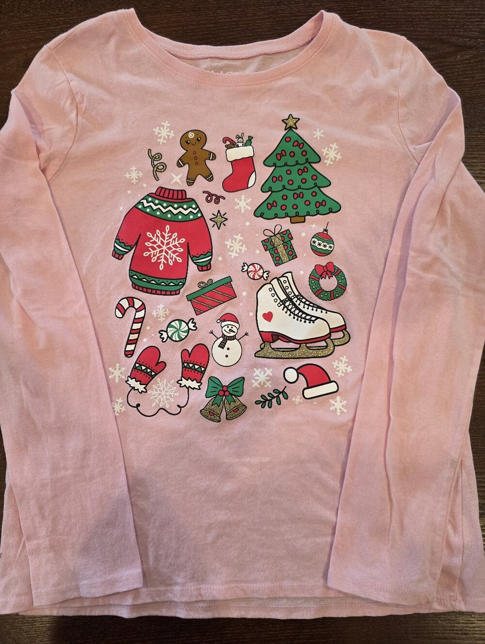 The Children's Place Girls XXL 16 Lot Of 3 Holiday Long Sleeve Tees - Picture 3 of 6